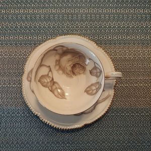 CASTLETON "GLORIA" CHINA DEMITASSE TEA CUP AND SAUCER SET VINTAGE EUC DISPLAY